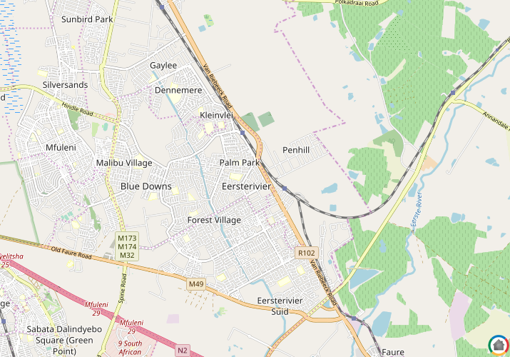 Map location of Rosedale